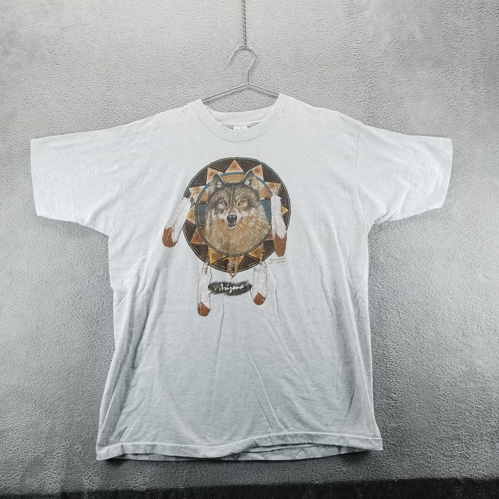 VTG Loco Jack Shirt Mens XL Native American Wolf Dream Catcher Single Stitch 90s